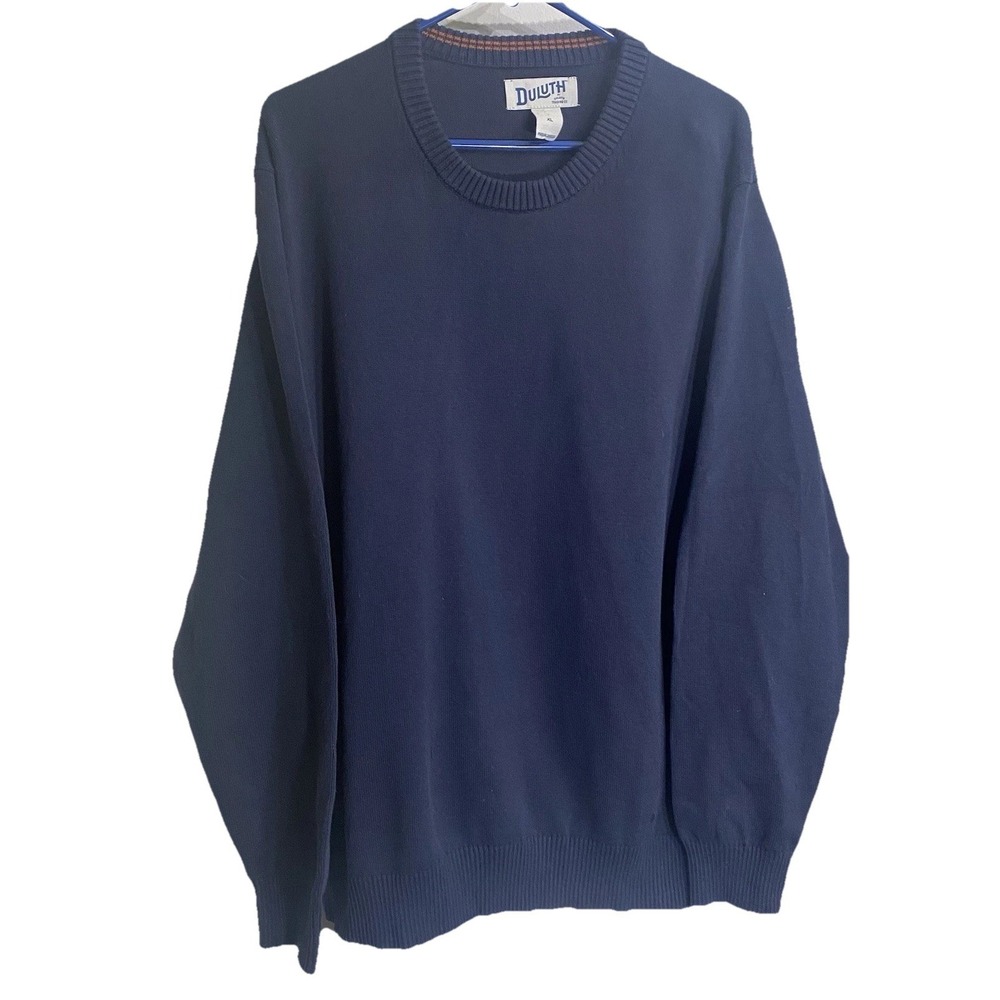 Duluth Trading  Crew Neck Sweater Mens XL Blue Heavyweight Cotton Blend Workwear